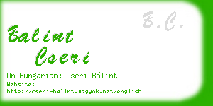 balint cseri business card