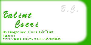 balint cseri business card